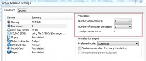 Настройка виртуальной машины vmware cores per socket